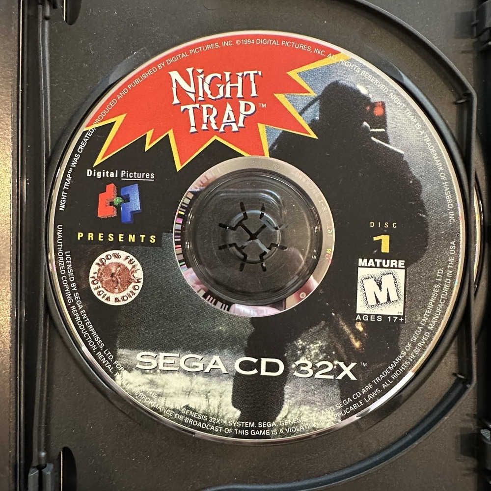 Night Trap (Sega CD 32x) Both Discs 1 & 2, Discs Only Great Condition